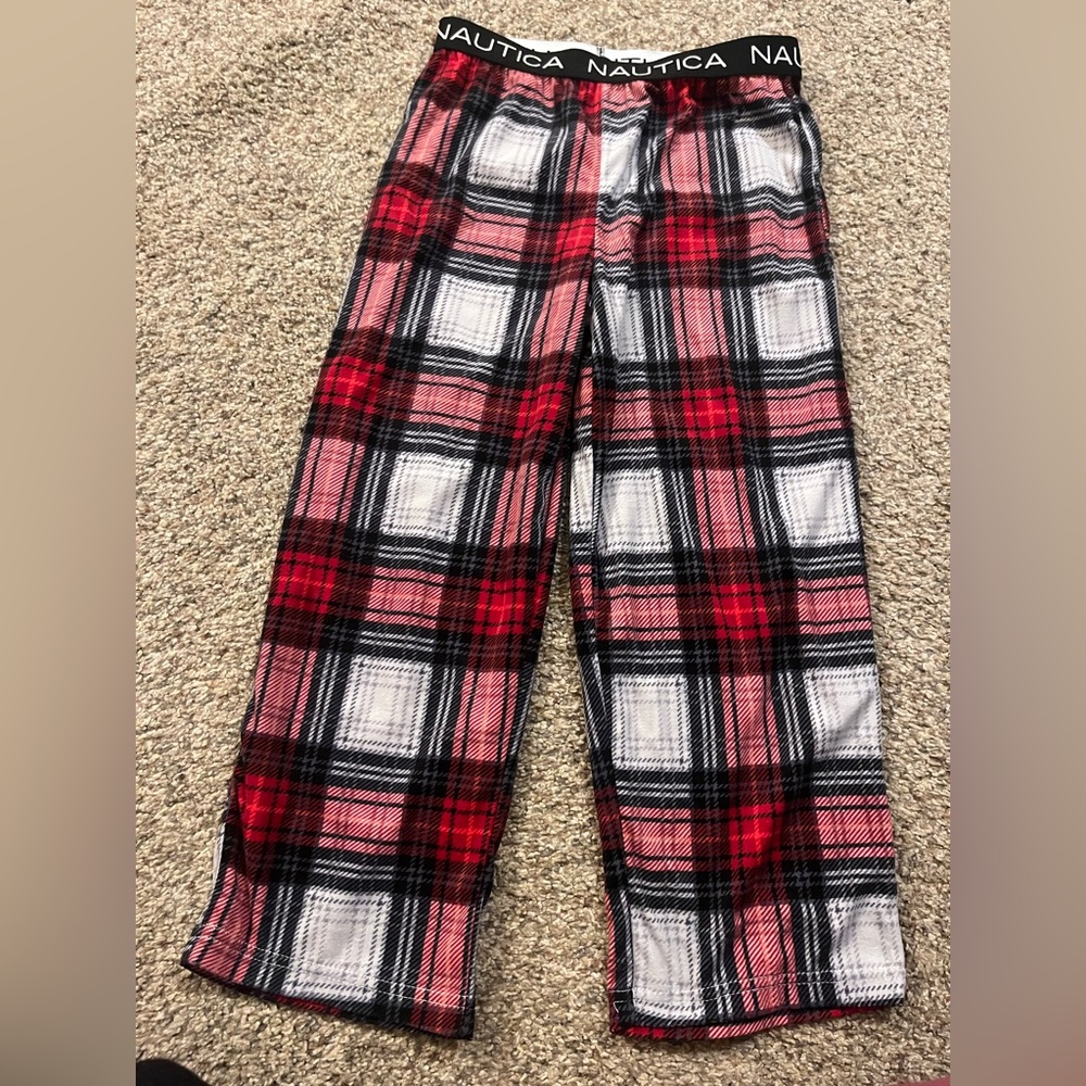 Nautica Kids Red and Black Plaid Pajama Bottoms